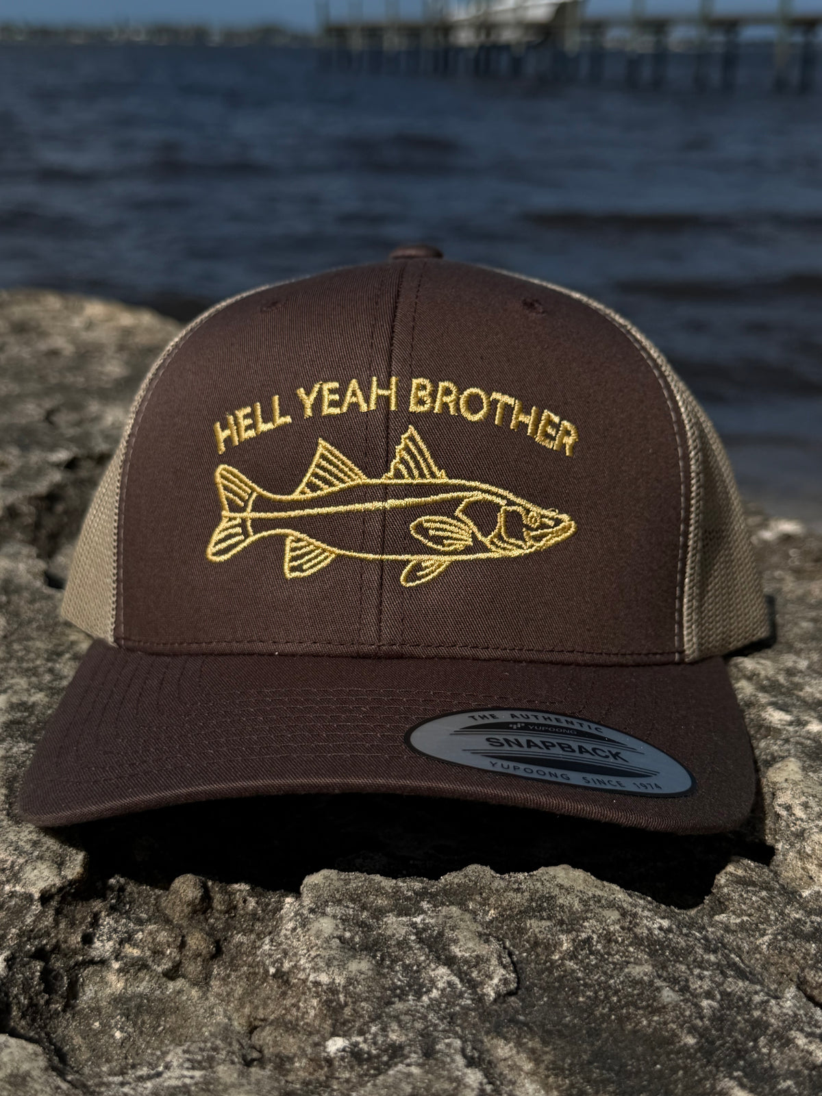 Brown and tan OG trucker